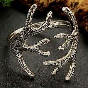 Sterling Silver Adjustable Antler Ring